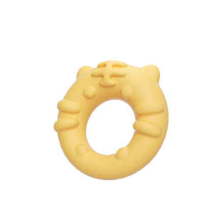 A yellow, ring-shaped vibrating toy with bear-like ears and paw details. The toy features a smooth, rounded surface designed for intimate stimulation.