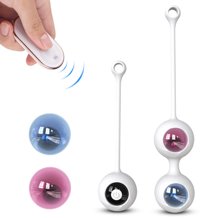 This female masturbator consists of two vibrating balls connected by a flexible string, designed for both internal and external stimulation. It comes with a remote control for easy operation, offering multiple vibration modes to enhance pleasure and satisfaction. The device is available in various colors to suit personal preferences.