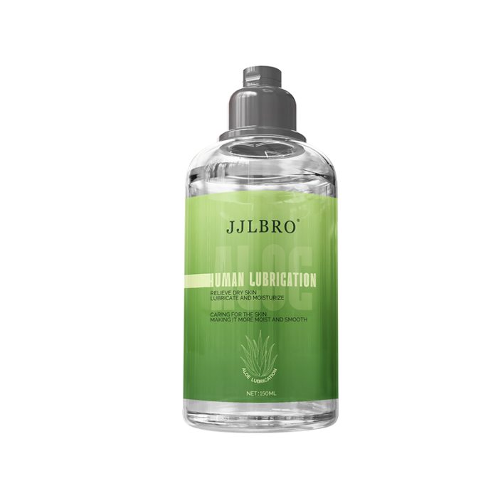 A bottle of clear lubricant with a green label, designed for pleasure and medical use. Simple and elegant bottle, easy to use, enhances comfort and experience.