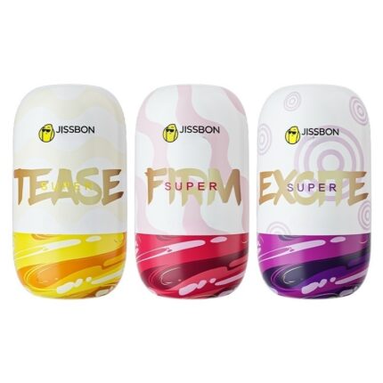 Three adult toys in yellow, red, and purple, each with different functional labels. Stylish design, suitable for personal or couple use, enhancing pleasure experience.