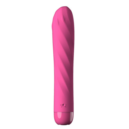 A dark pink adult toy with a spiral design and a rounded top. Ergonomically designed, suitable for personal use, enhancing pleasure experience and comfort, easy to operate.