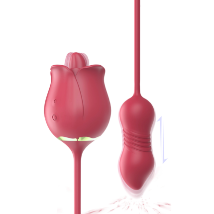 This female masturbator is designed in the shape of a rose, combining aesthetic appeal with functionality. It features a vibrating bullet inside the rose and a slender tail for easy control and insertion. The device offers multiple vibration modes, providing varied stimulation to enhance sexual pleasure.