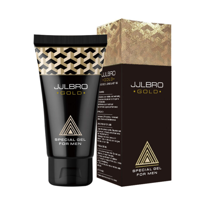 JJLBRO Gold+ Special Gel for Men, 60ml. This premium gel is crafted for enhanced performance and satisfaction. The elegant black and gold packaging signifies luxury and effectiveness. Ideal for men seeking improved stamina and confidence. Achieve optimal results with our advanced formula.