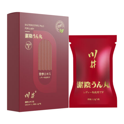 a health supplement product with a high-end and modern design. The packaging box and sachet are primarily red, with gold text and graphics, making it look very luxurious and eye-catching. The box displays the brand name and product information, prominently highlighting the main ingredients and benefits of the product. Next to the box, there is a red individual sachet, indicating convenient usage. The overall design looks very professional and high-quality, suitable for users who value health and attractive packaging.