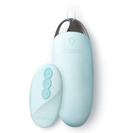 A blue wireless remote control adult toy with metallic accents. Stylish design, suitable for personal carry and use, enhancing pleasure experience, easy and convenient to operate.